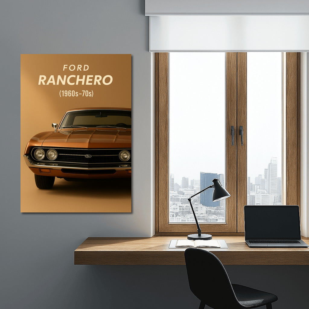 Elegance of the 1960s-70s Ford Ranchero: Retro Charm on Your Wall