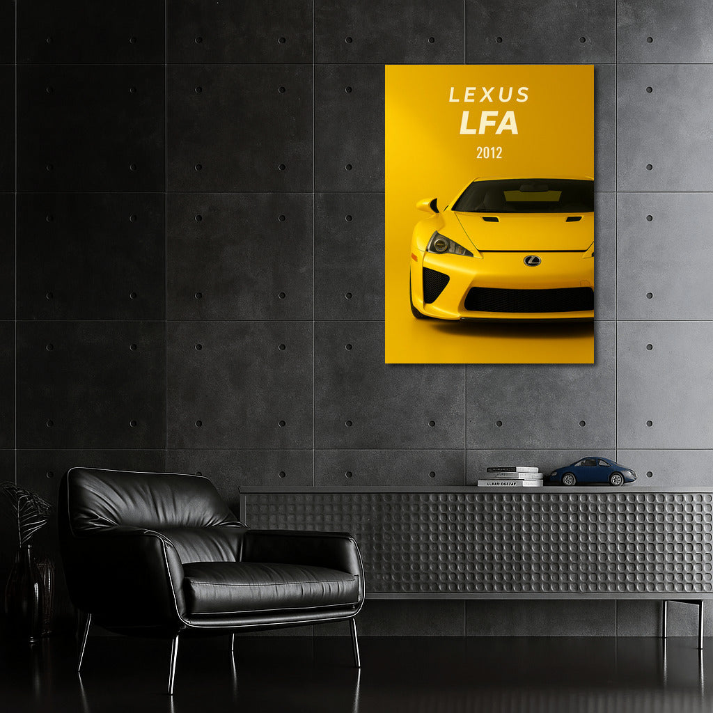 Lexus LFA 2012: Yellow Masterpiece on a Gold Background