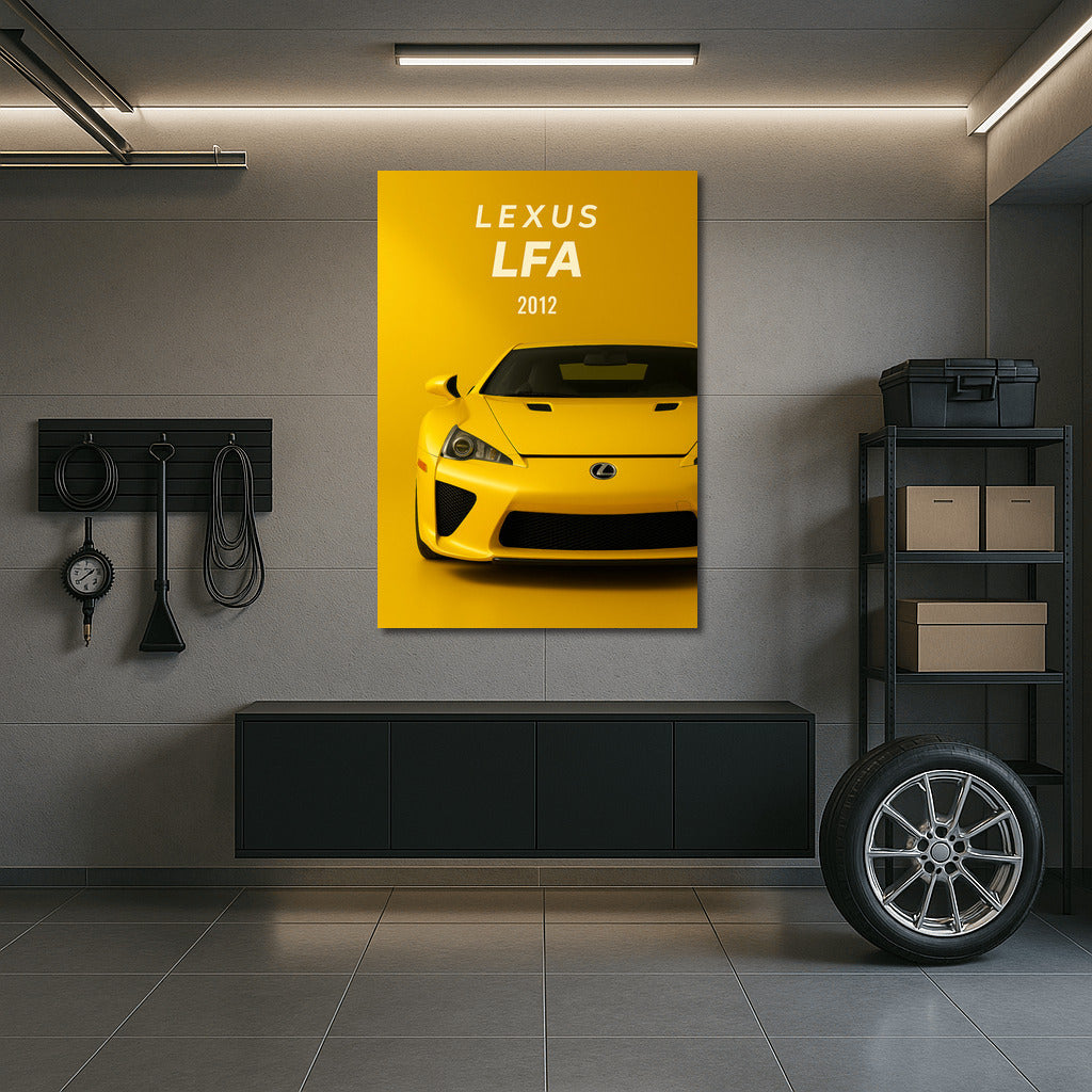 Lexus LFA 2012: Yellow Masterpiece on a Gold Background