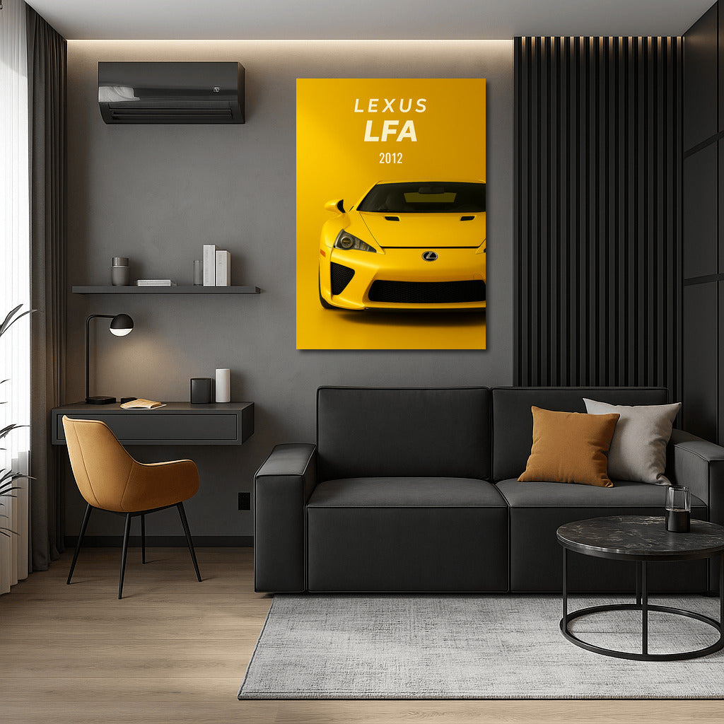 Lexus LFA 2012: Yellow Masterpiece on a Gold Background