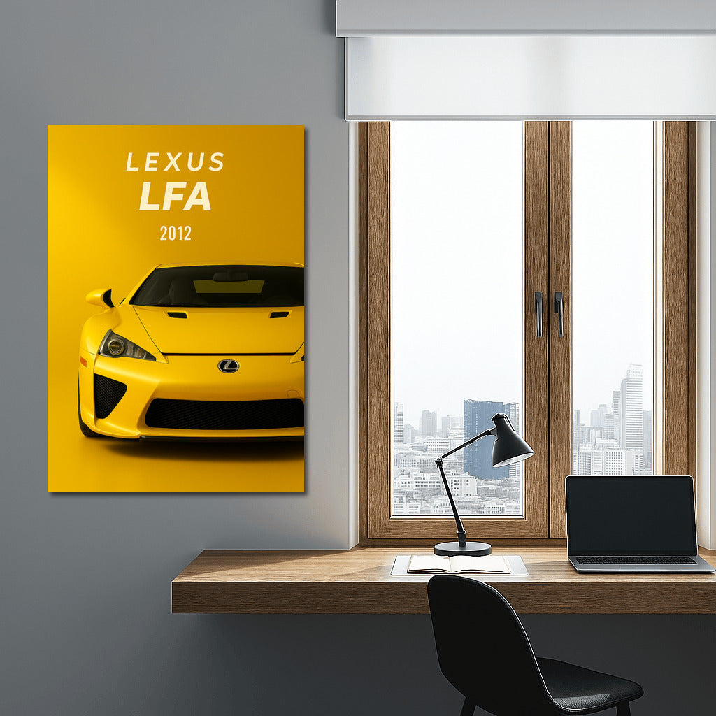 Lexus LFA 2012: Yellow Masterpiece on a Gold Background
