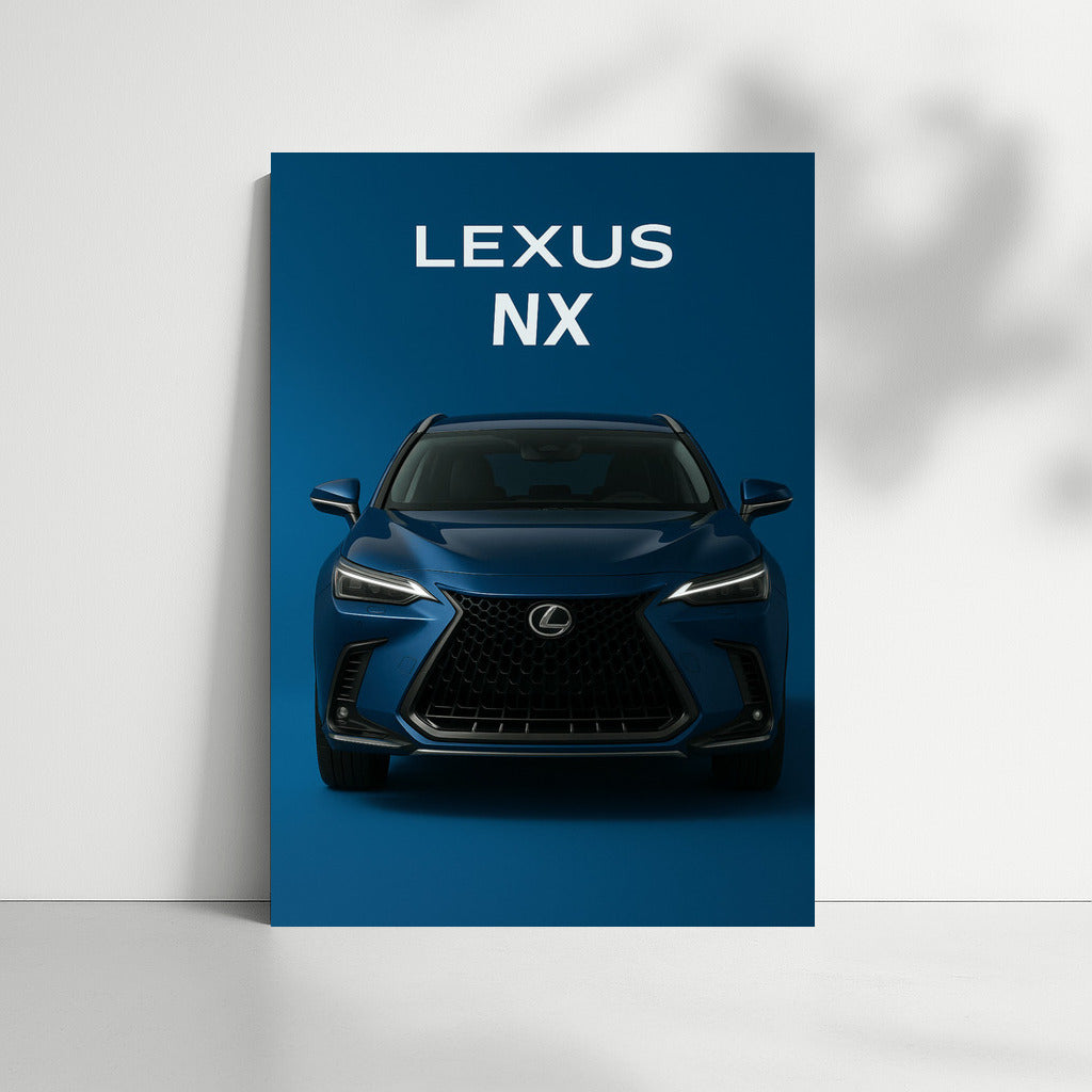 Lexus NX: Dynamics and Style on a Blue Background