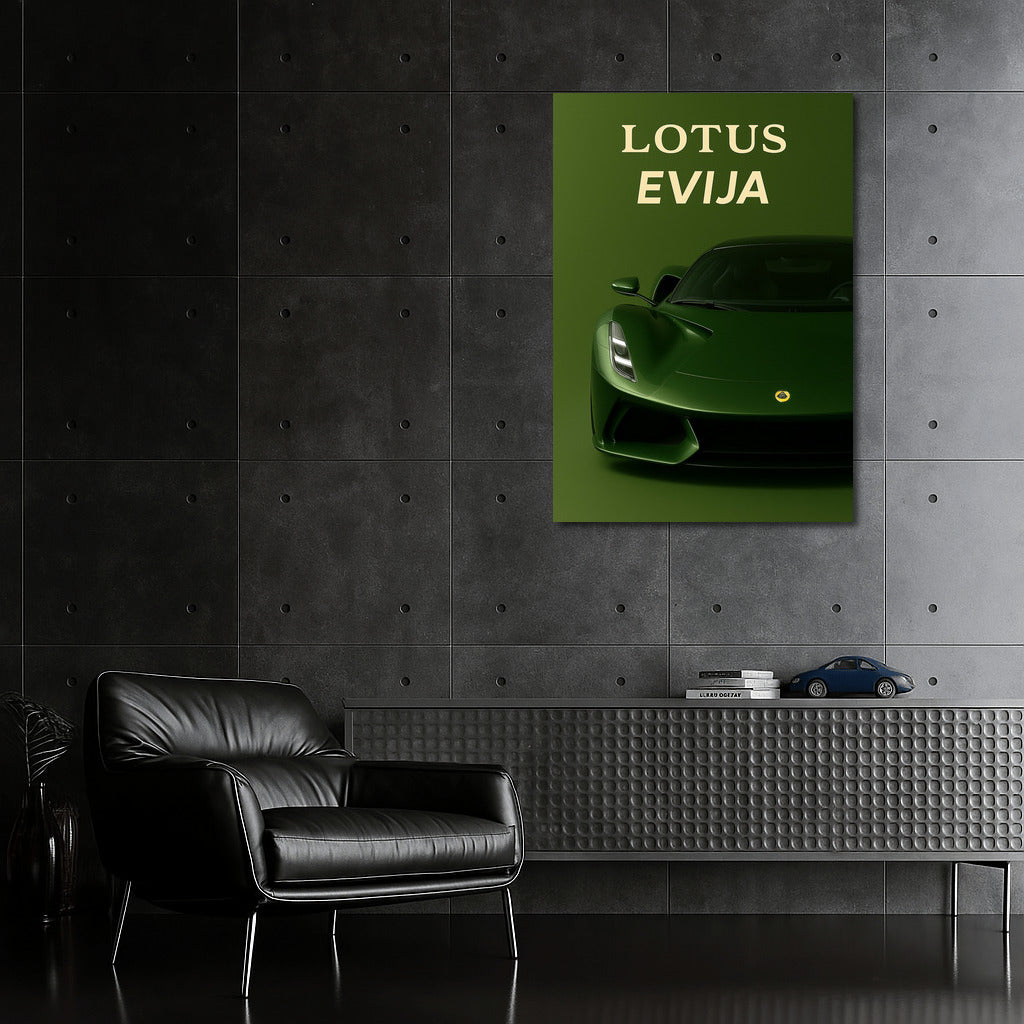 Lotus Evija: Elegant Sports Car Against a Green Background