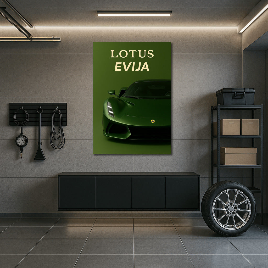 Lotus Evija: Elegant Sports Car Against a Green Background