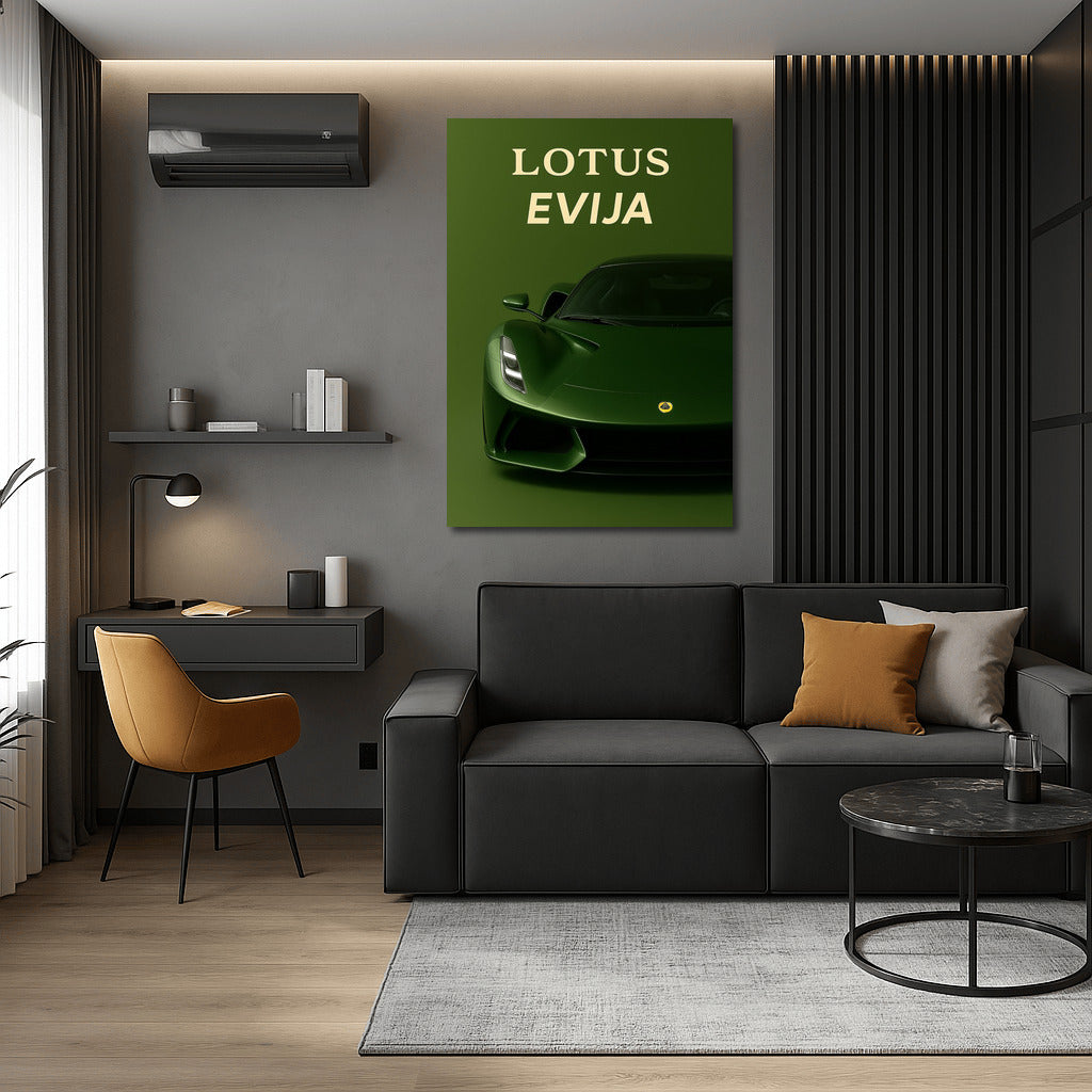 Lotus Evija: Elegant Sports Car Against a Green Background