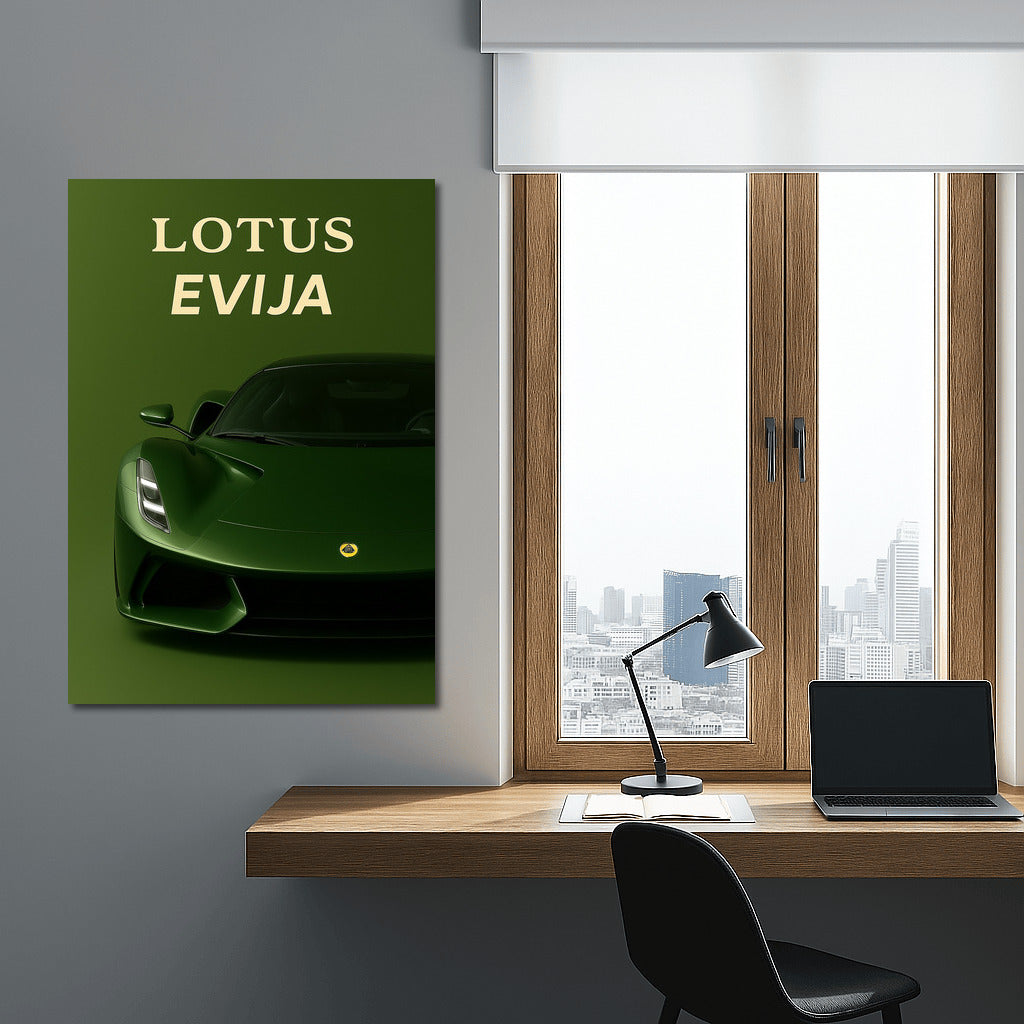 Lotus Evija: Elegant Sports Car Against a Green Background