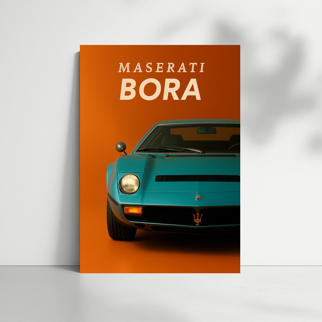 Maserati Bora on Orange Background: Elegance and Speed