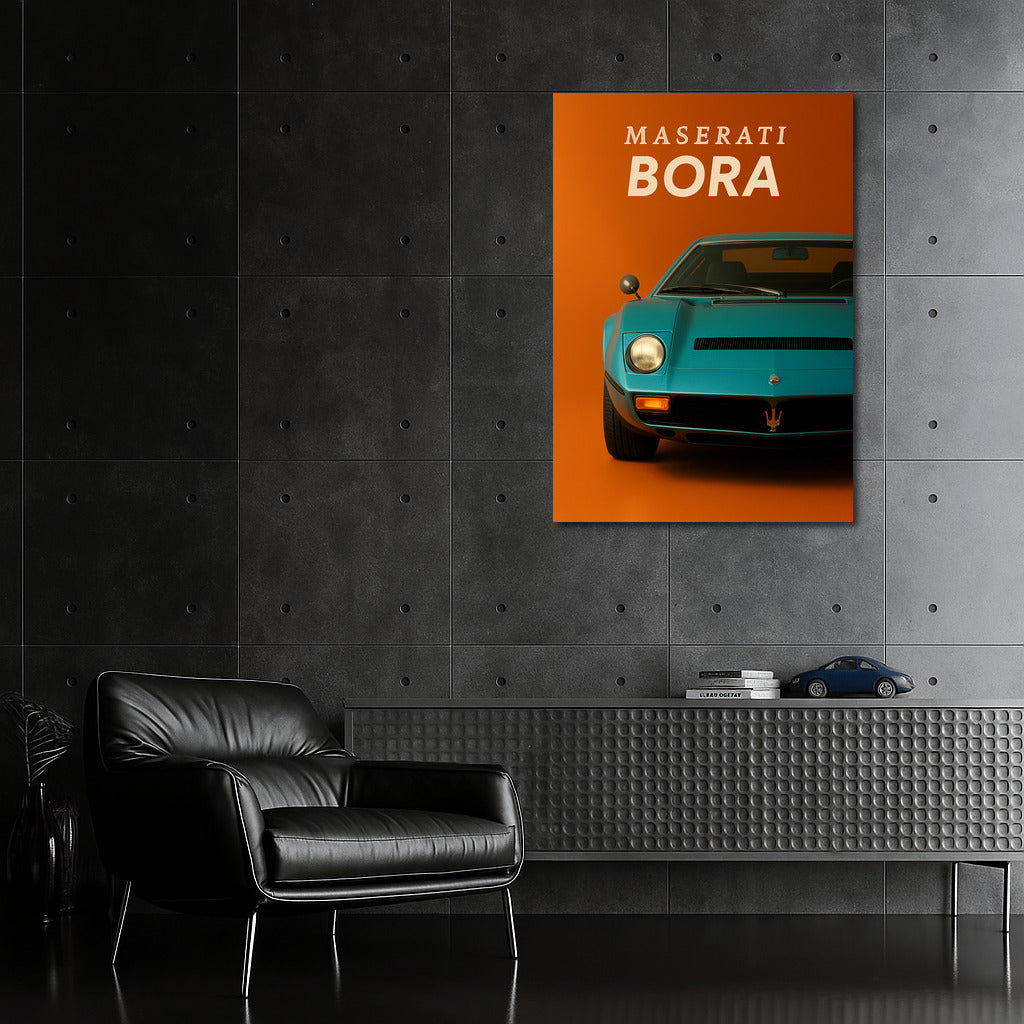 Maserati Bora on Orange Background: Elegance and Speed