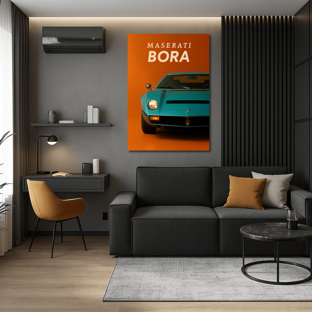 Maserati Bora on Orange Background: Elegance and Speed