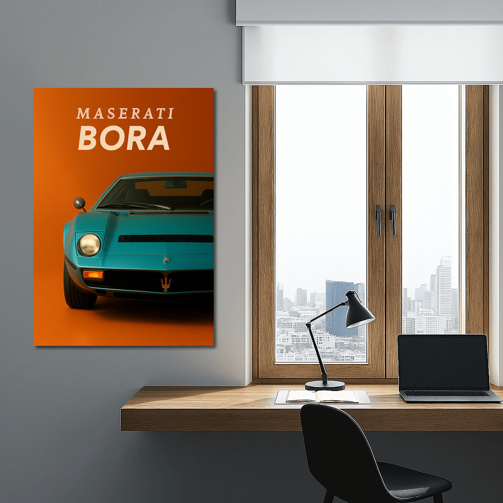 Maserati Bora on Orange Background: Elegance and Speed
