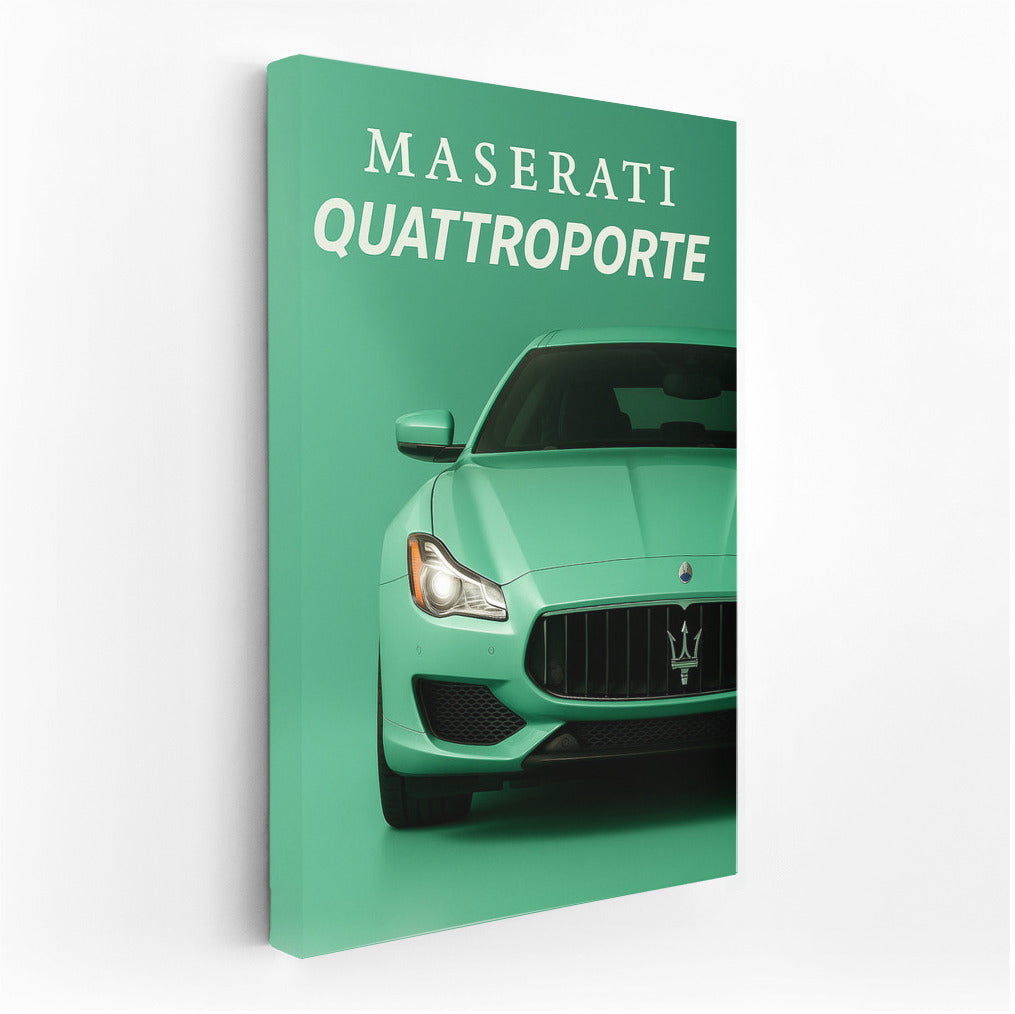 Maserati Quattroporte in Pastel Green: Elegance on Canvas