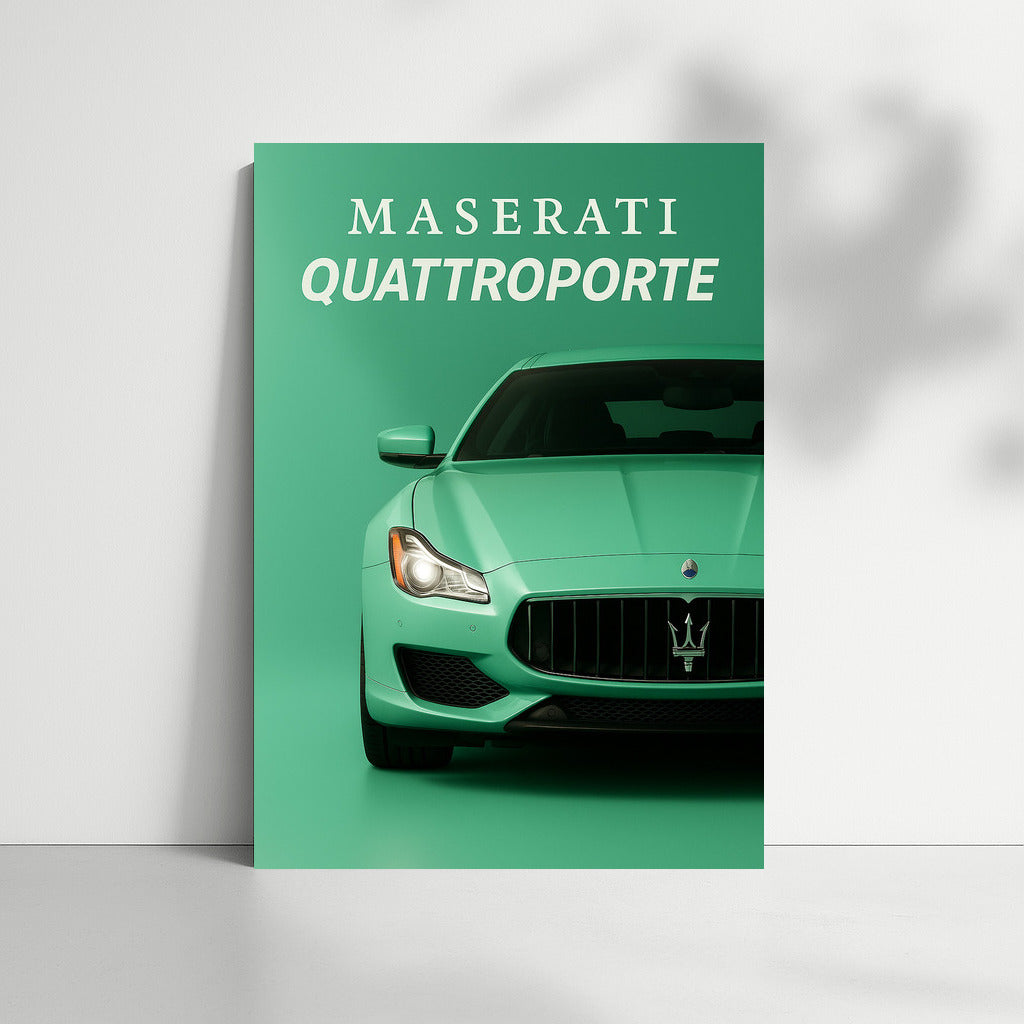 Maserati Quattroporte in Pastel Green: Elegance on Canvas