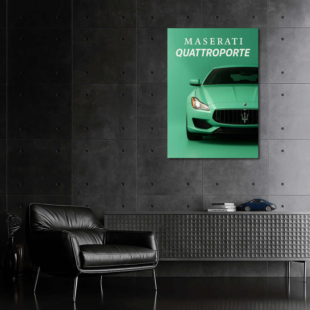 Maserati Quattroporte in Pastel Green: Elegance on Canvas