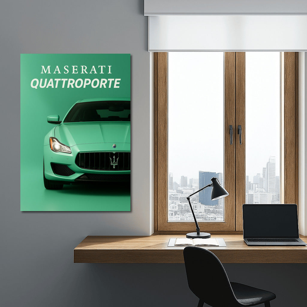 Maserati Quattroporte in Pastel Green: Elegance on Canvas