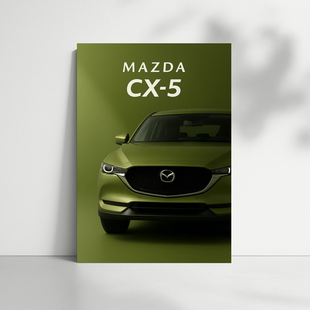 Elegant Dynamics Mazda CX-5 on Green Background: Style and Sophistication