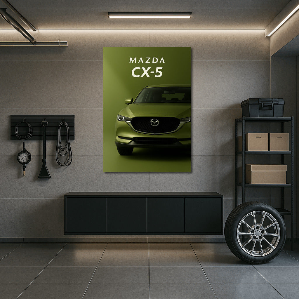 Elegant Dynamics Mazda CX-5 on Green Background: Style and Sophistication