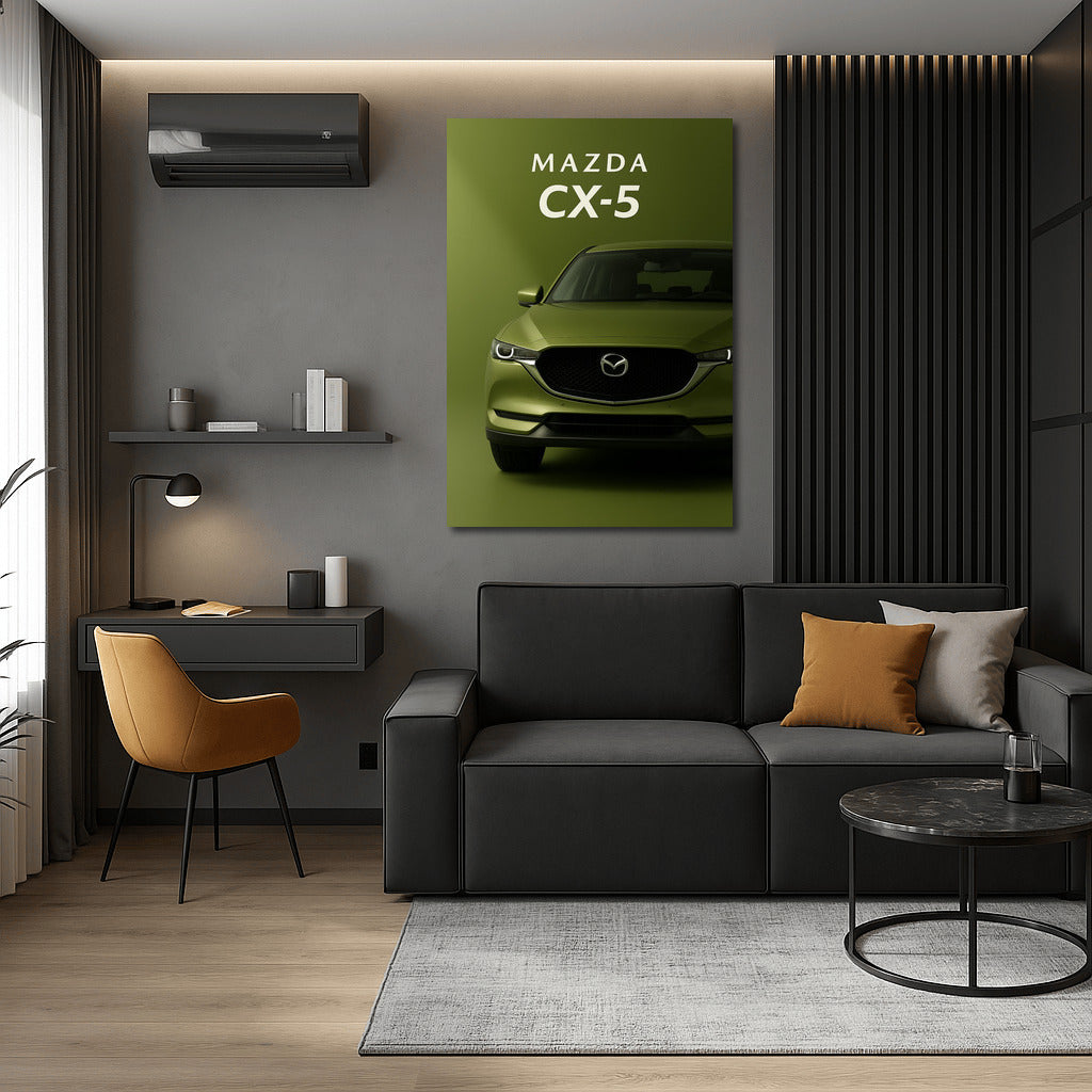 Elegant Dynamics Mazda CX-5 on Green Background: Style and Sophistication