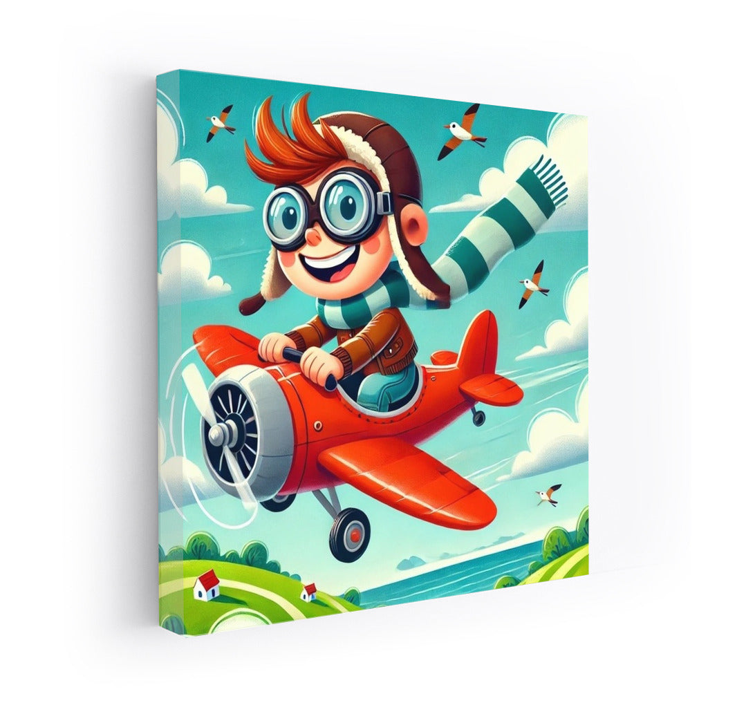Brave Pilot on Red Plane: Adventures in the Sky for Boys