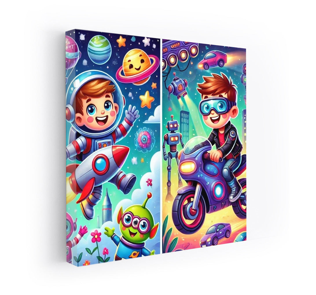 Space Adventure on a Futuristic Motorcycle for Young Explorers