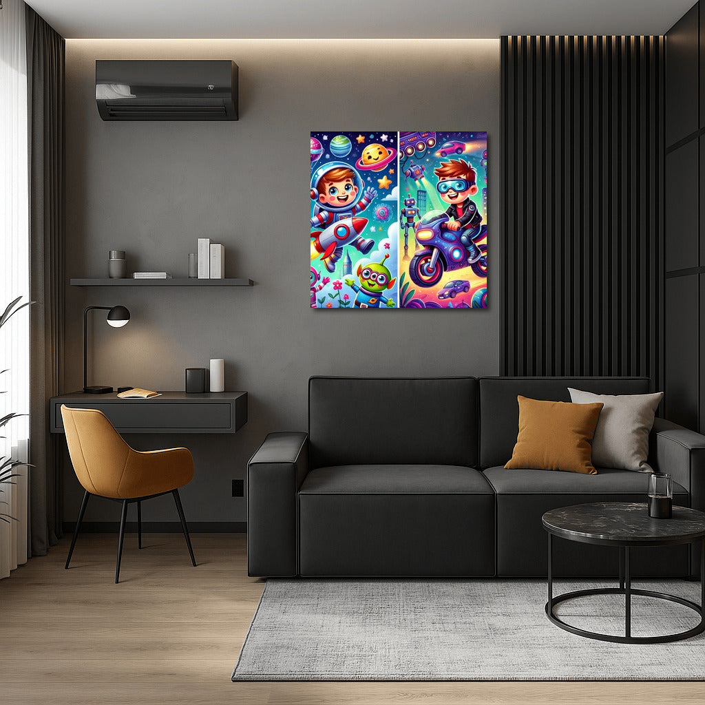 Space Adventure on a Futuristic Motorcycle for Young Explorers