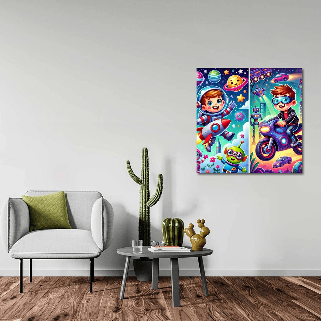 Space Adventure on a Futuristic Motorcycle for Young Explorers