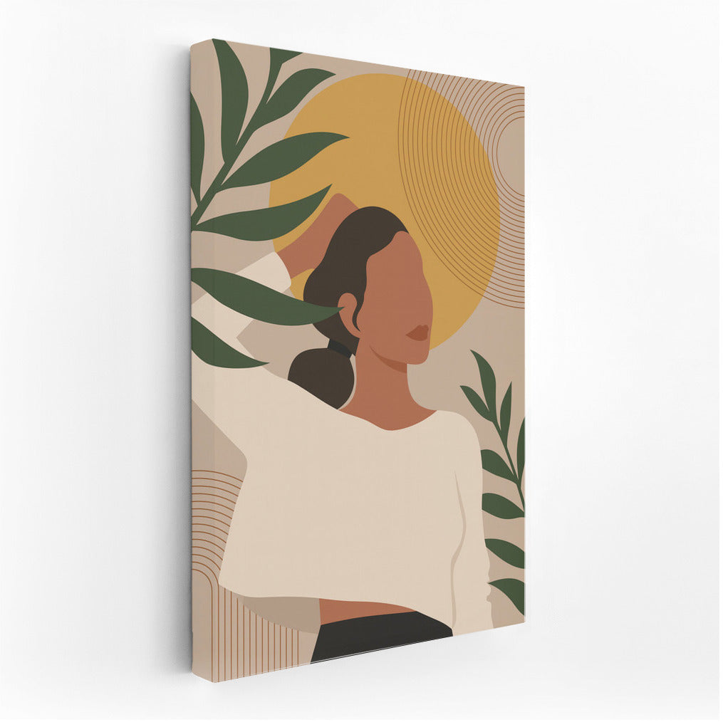 Boho Warmth: Natural Harmony and Mysterious Figure