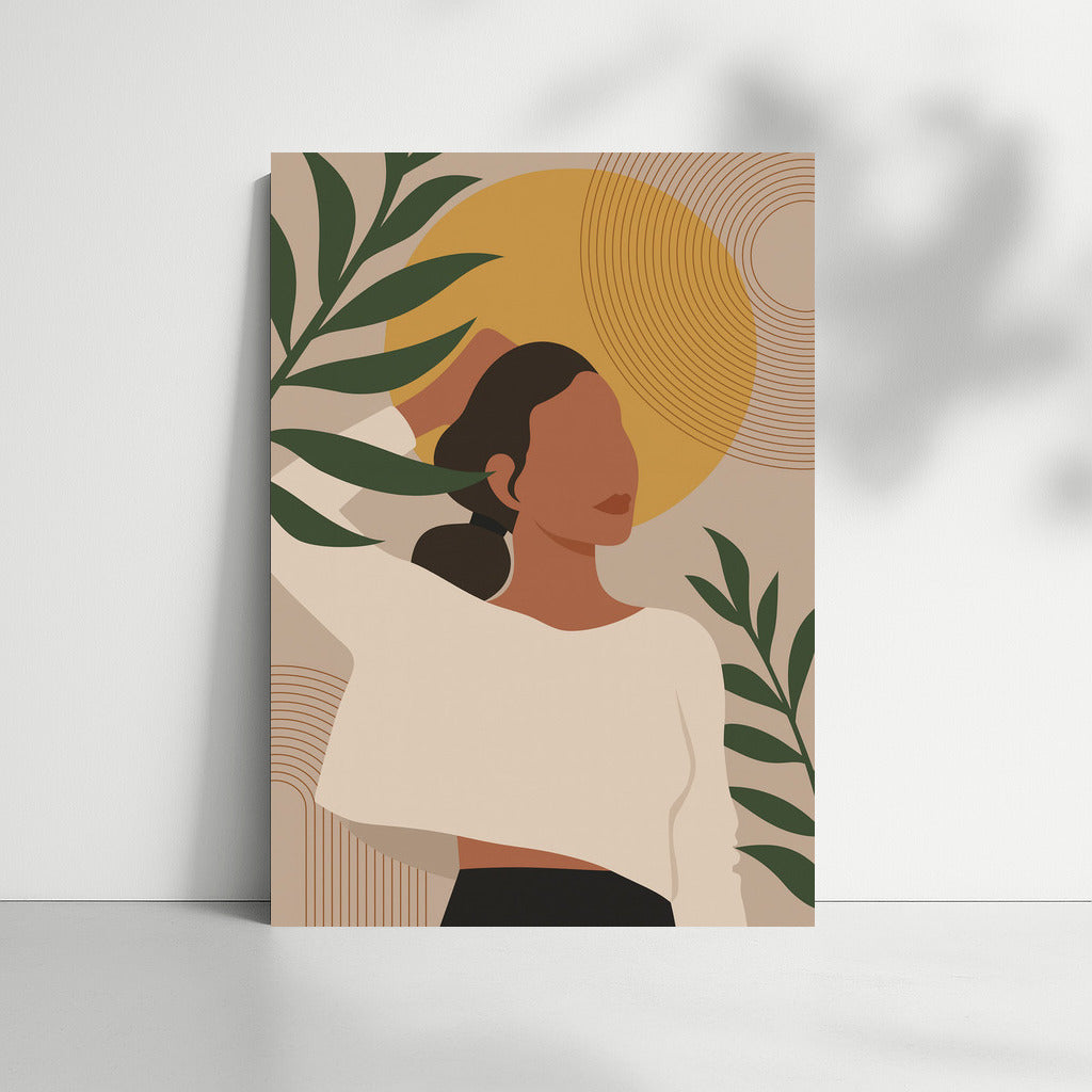 Boho Warmth: Natural Harmony and Mysterious Figure