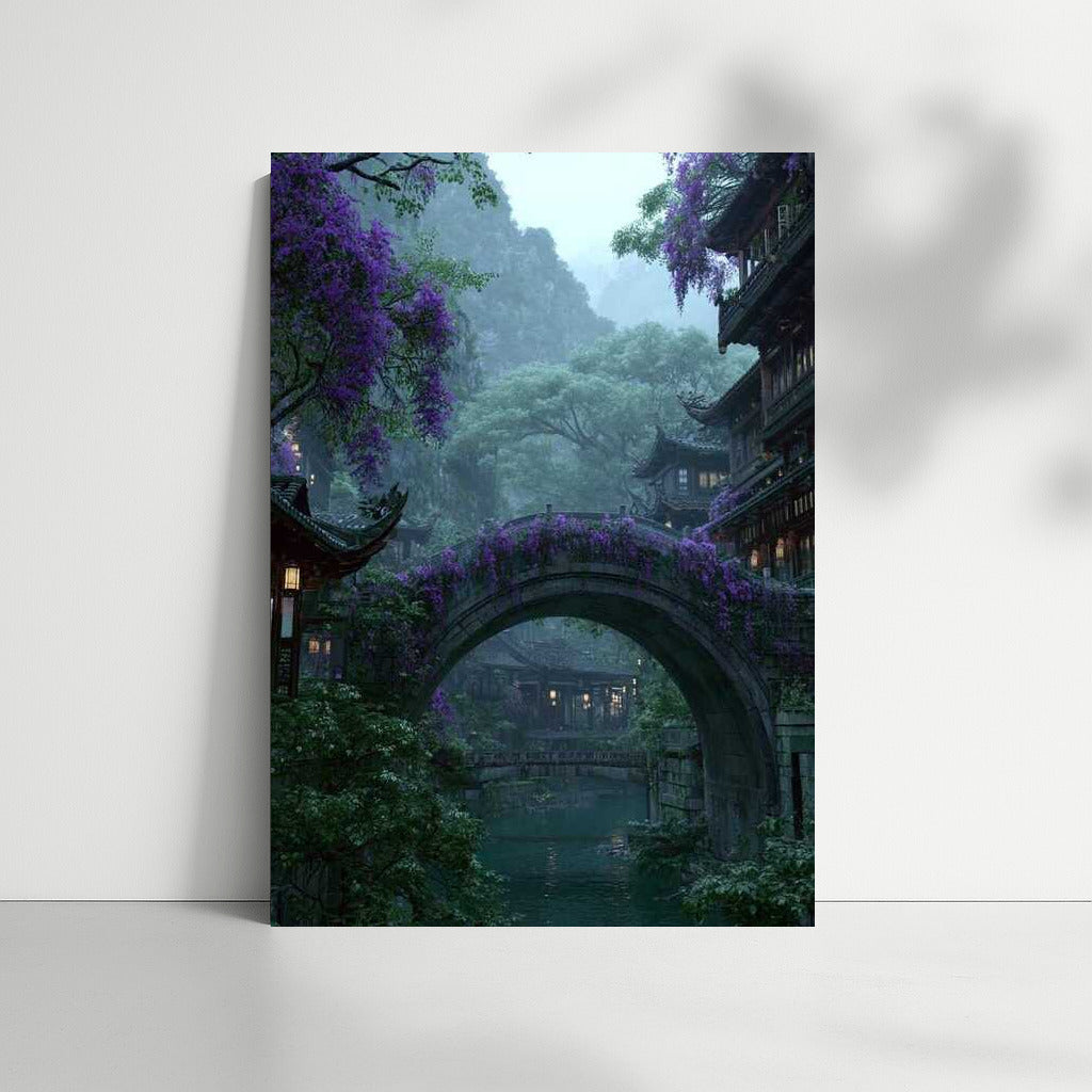 The Curved Bridge in the Blooming Garden: An Architectural Marvel