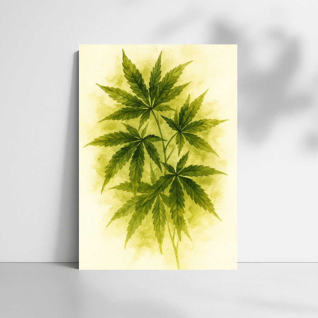 Kaleidoscope of Tranquility: Green Cannabis Leaves