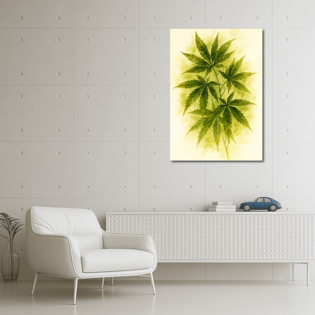 Kaleidoscope of Tranquility: Green Cannabis Leaves