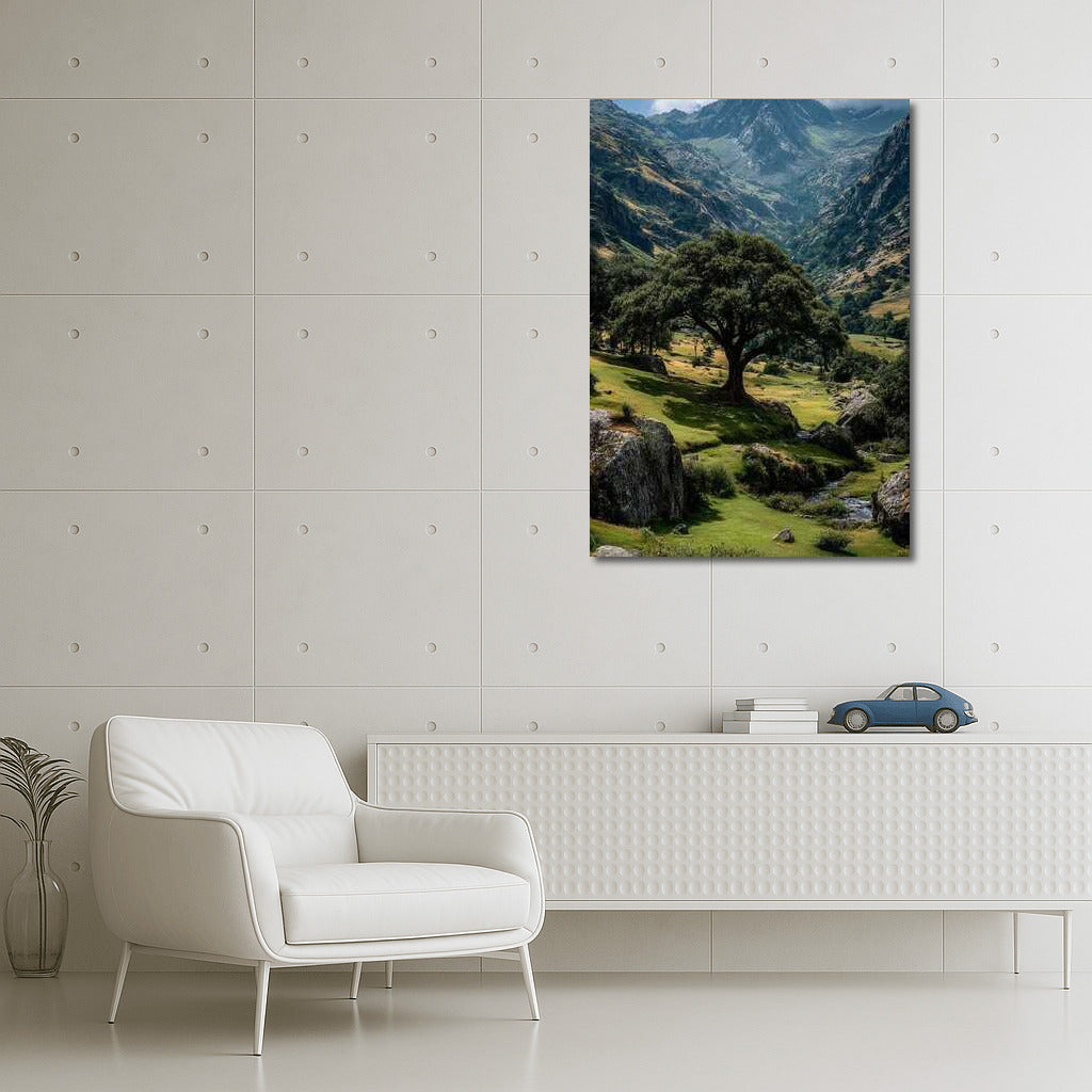 Lonely Tree at the Foot of the Argentine Mountains: Inspiration from Nature