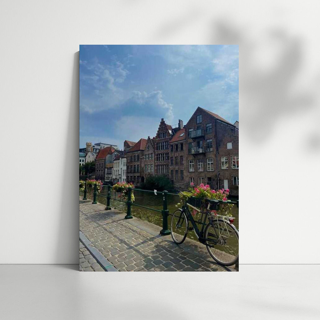 Cozy Belgium Canal: Historical Buildings and Tranquility