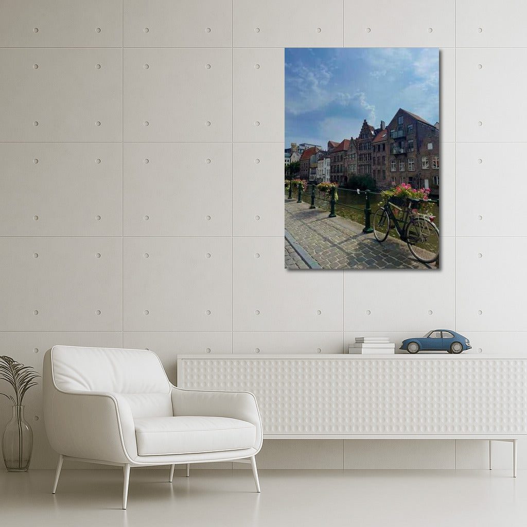 Cozy Belgium Canal: Historical Buildings and Tranquility