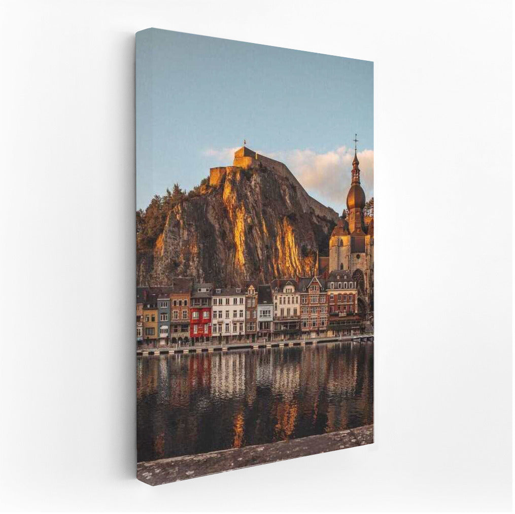Sunset Charm of a Belgian Town: Warmth and Comfort of Nature