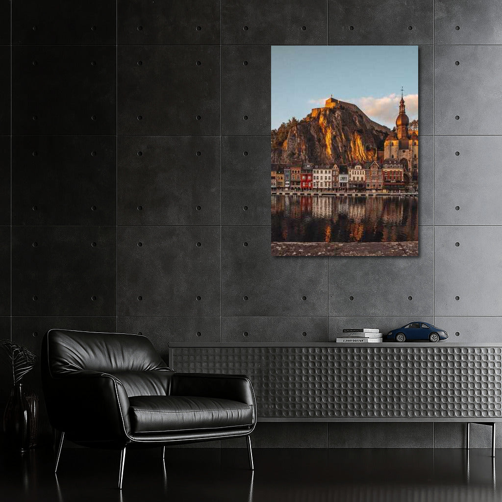 Sunset Charm of a Belgian Town: Warmth and Comfort of Nature