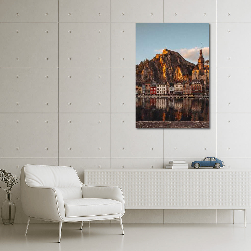 Sunset Charm of a Belgian Town: Warmth and Comfort of Nature