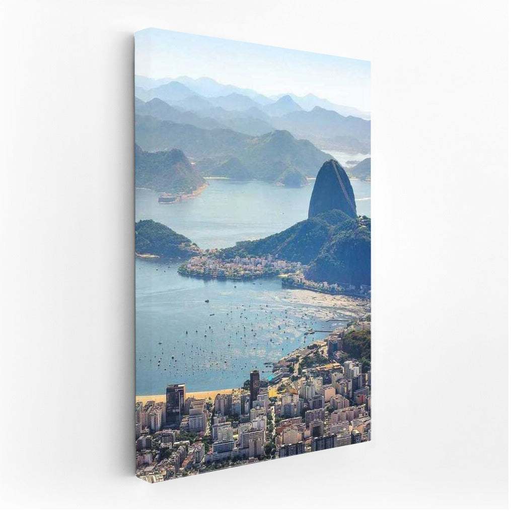 Sugar Loaf: Green Hills and Turquoise Waters of Rio, Country Brazil