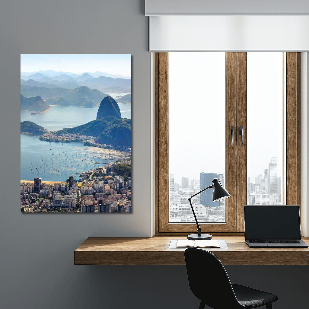 Sugar Loaf: Green Hills and Turquoise Waters of Rio, Country Brazil