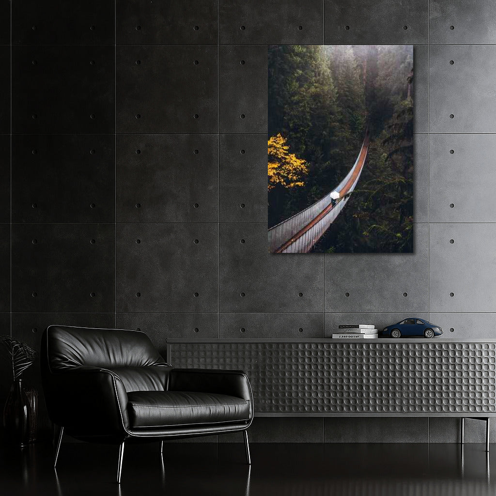 Floating Bridge in the Canadian Forest: Immersion in Nature