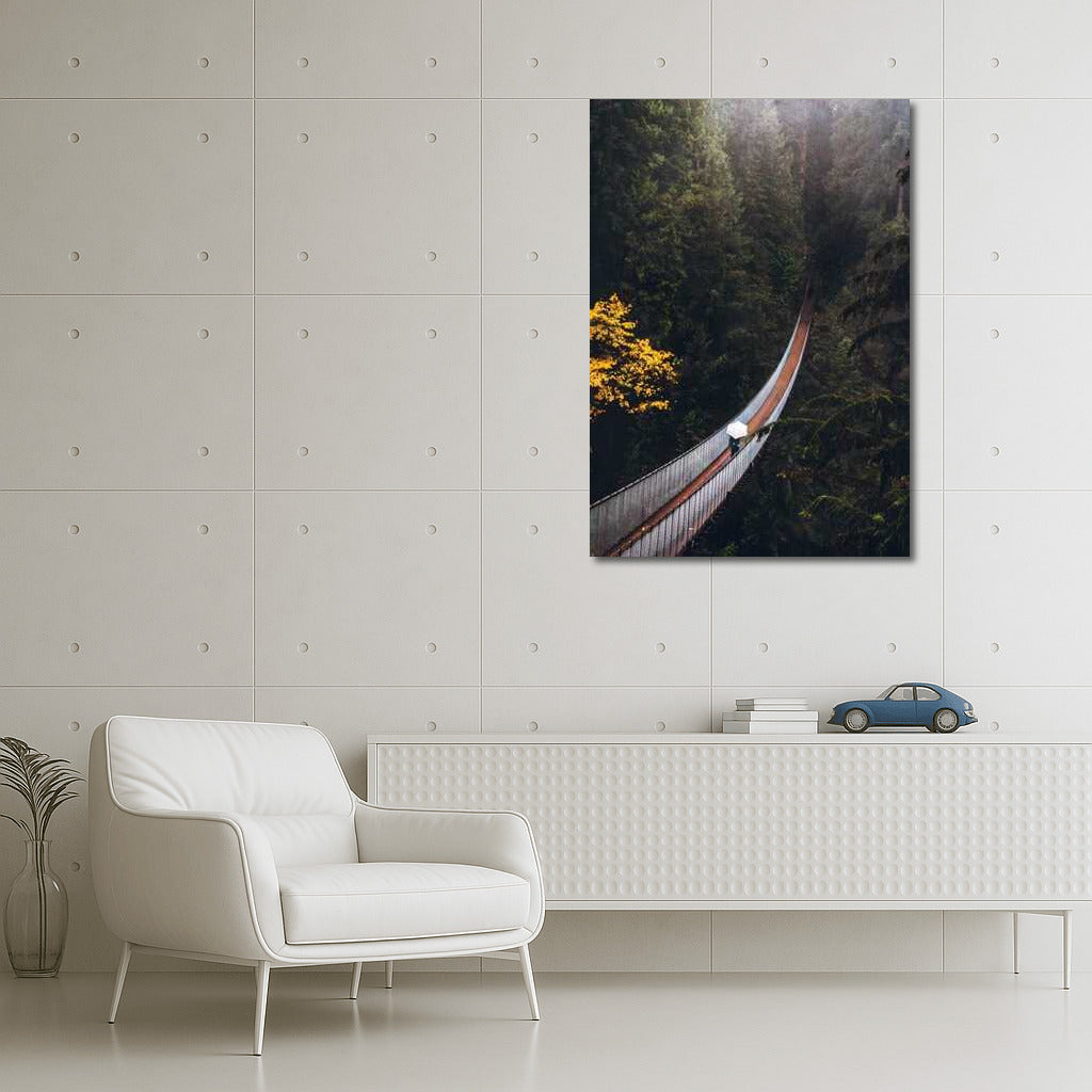 Floating Bridge in the Canadian Forest: Immersion in Nature