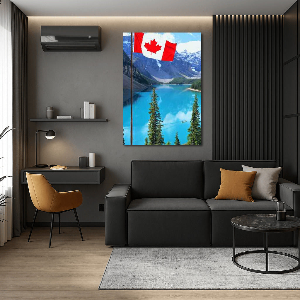 The Greatness of Canada: Mountains, Lake and Maple Flag