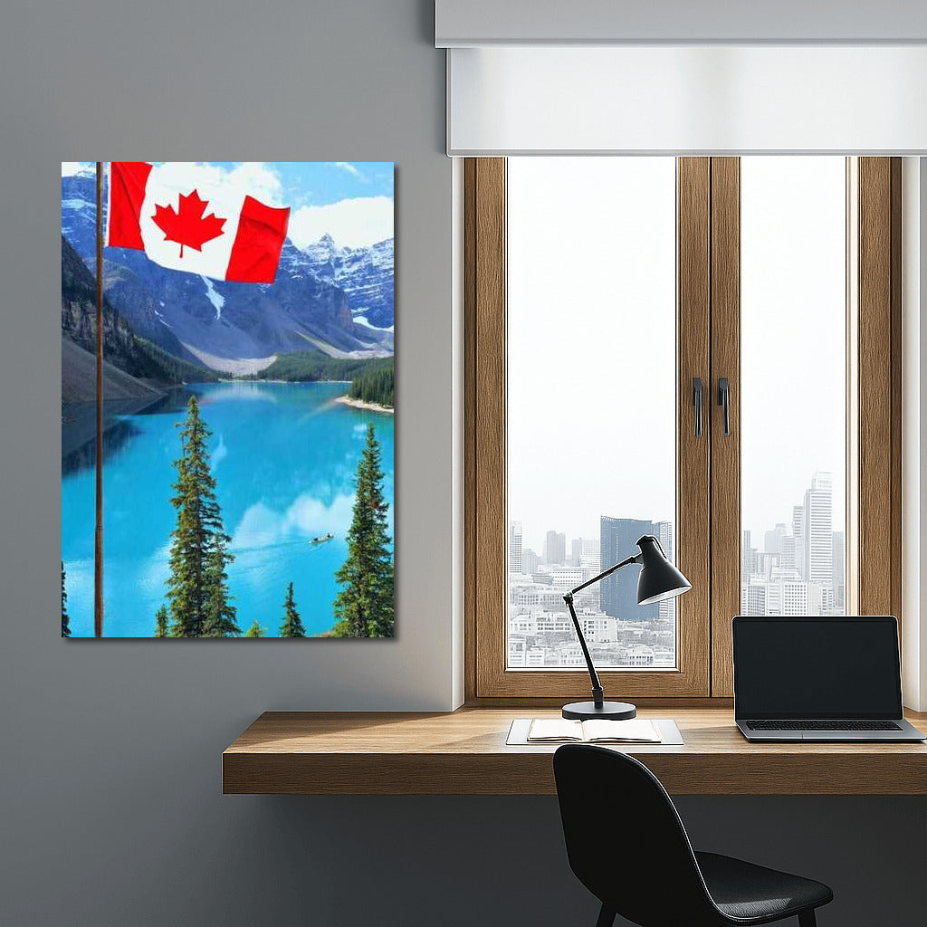 The Greatness of Canada: Mountains, Lake and Maple Flag