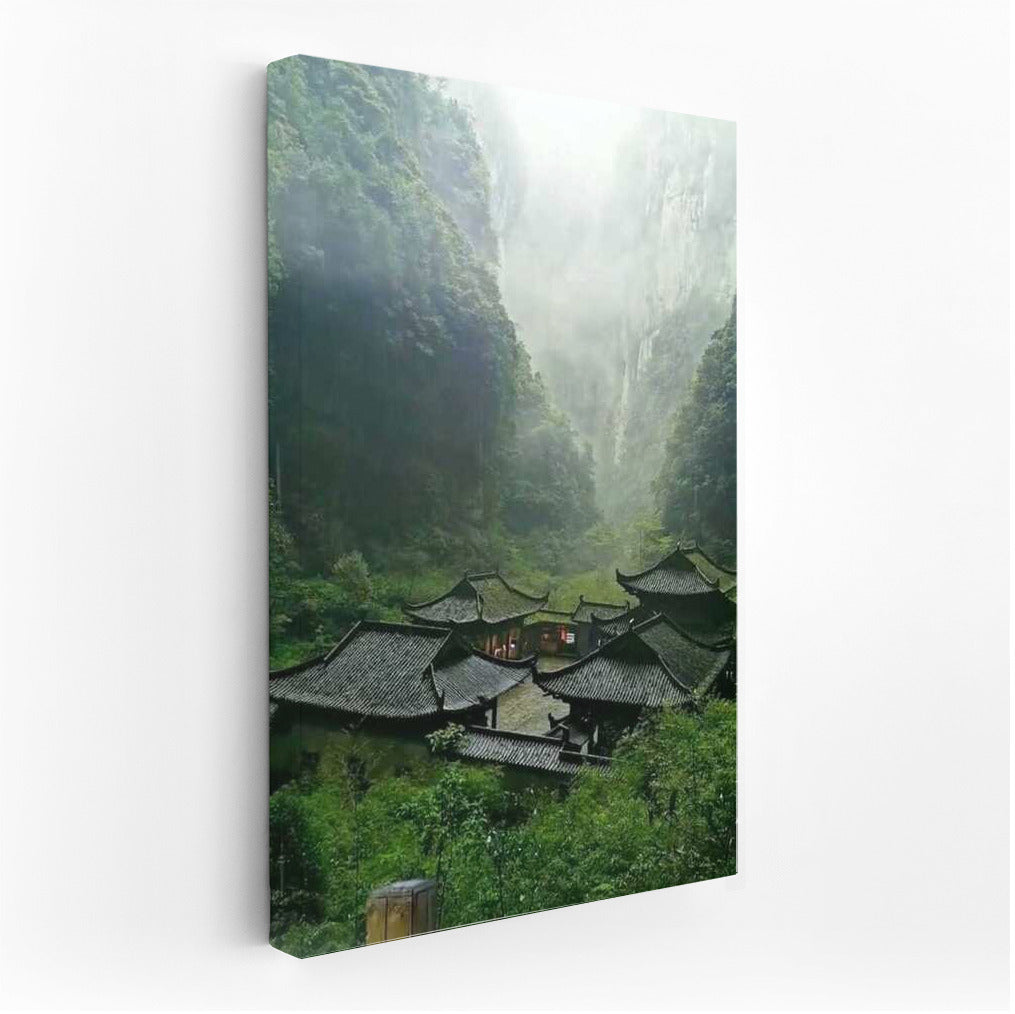 China's Misty Valley: Harmony of Traditional Rooftops
