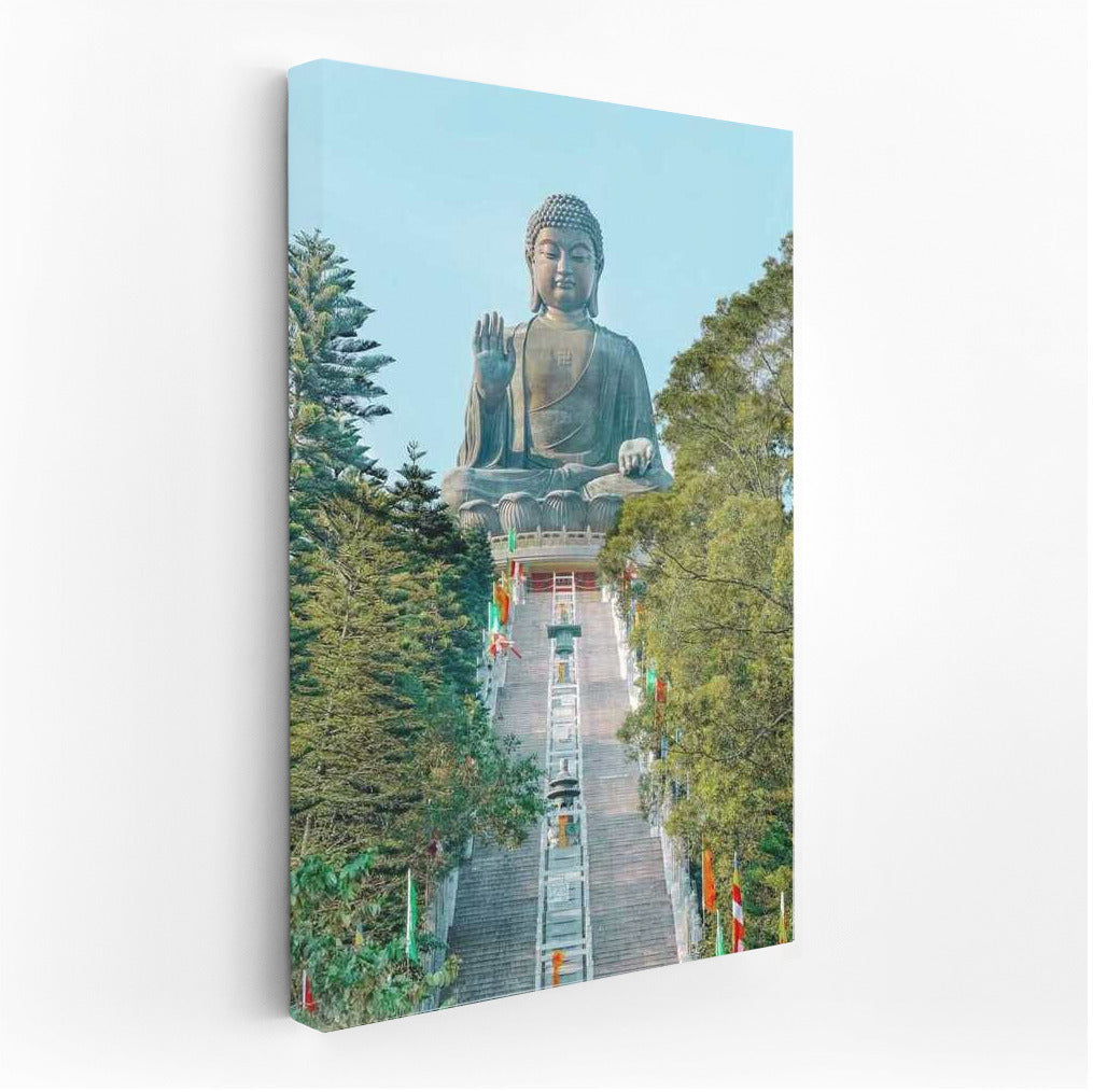 Majestic Buddha Among the Greenery of China