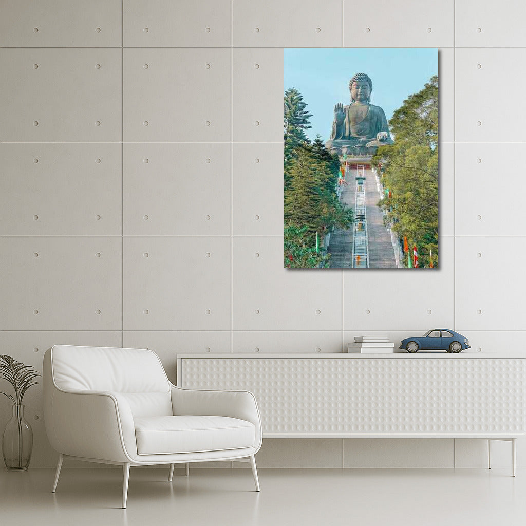 Majestic Buddha Among the Greenery of China