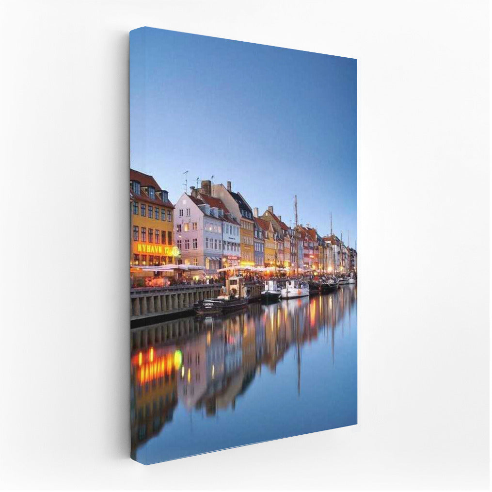 Evening Lights of Copenhagen Waterfront: The Charm of Denmark