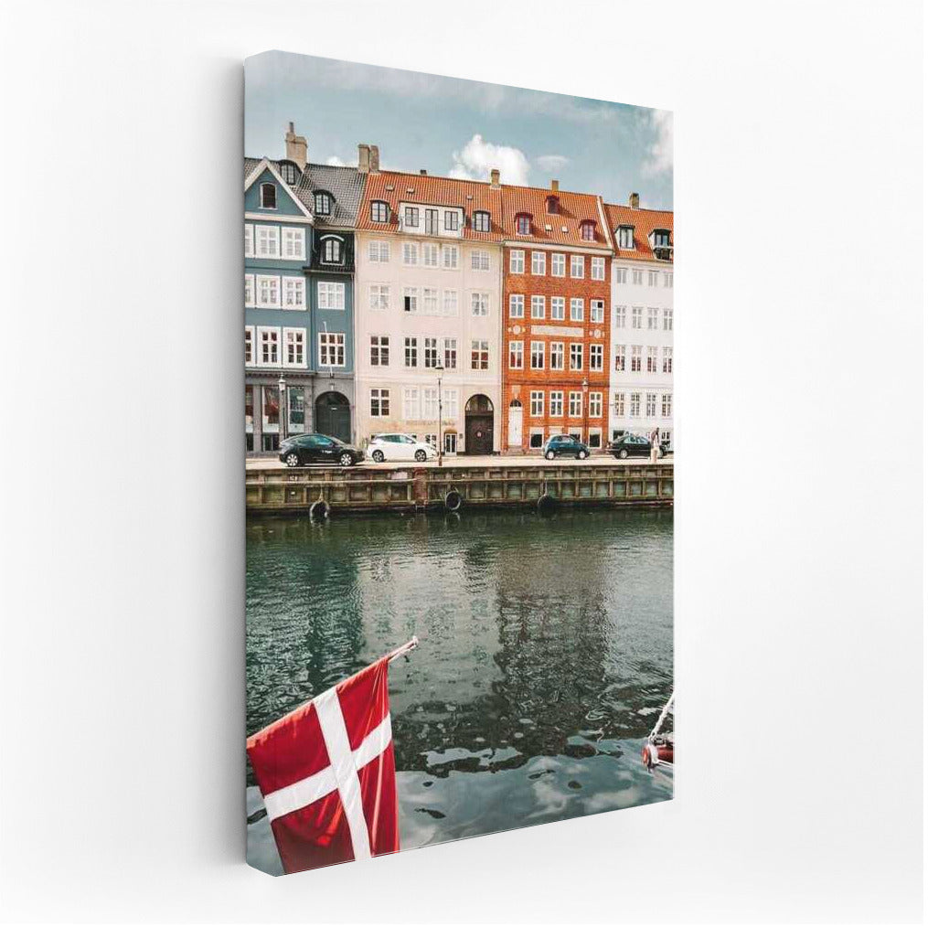 Colorful Houses of Copenhagen: Cozy Reflection in a Canal, Denmark