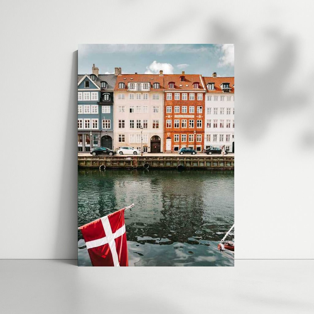 Colorful Houses of Copenhagen: Cozy Reflection in a Canal, Denmark