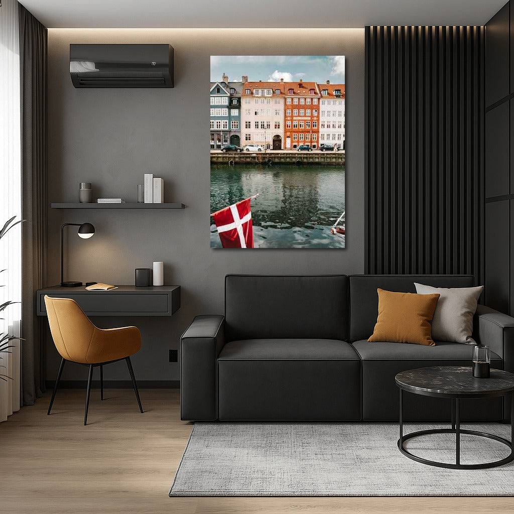 Colorful Houses of Copenhagen: Cozy Reflection in a Canal, Denmark