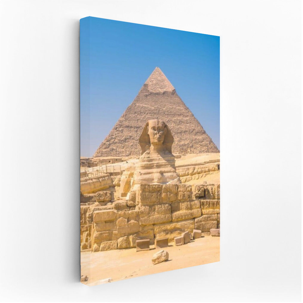 The Grandeur of Egypt: Pyramids and Sphinx in the Desert Sun